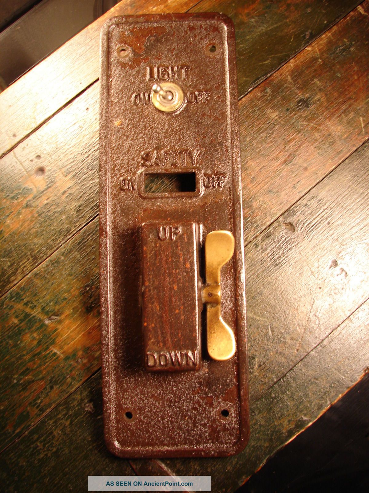 Antique Industrial Service Elevator Switch Cast Iron & Brass Steampunk Huge 1948 Other Mercantile Antiques photo