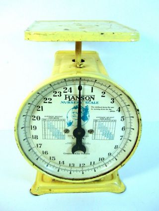 Hanson Nursery Baby Scale Metal Light Yellow Extremely Rare Vintage photo