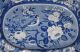 Scarce Circa 1820 Blue Staffordshire Transferware Goldfinch Platter 15 - 3/8 