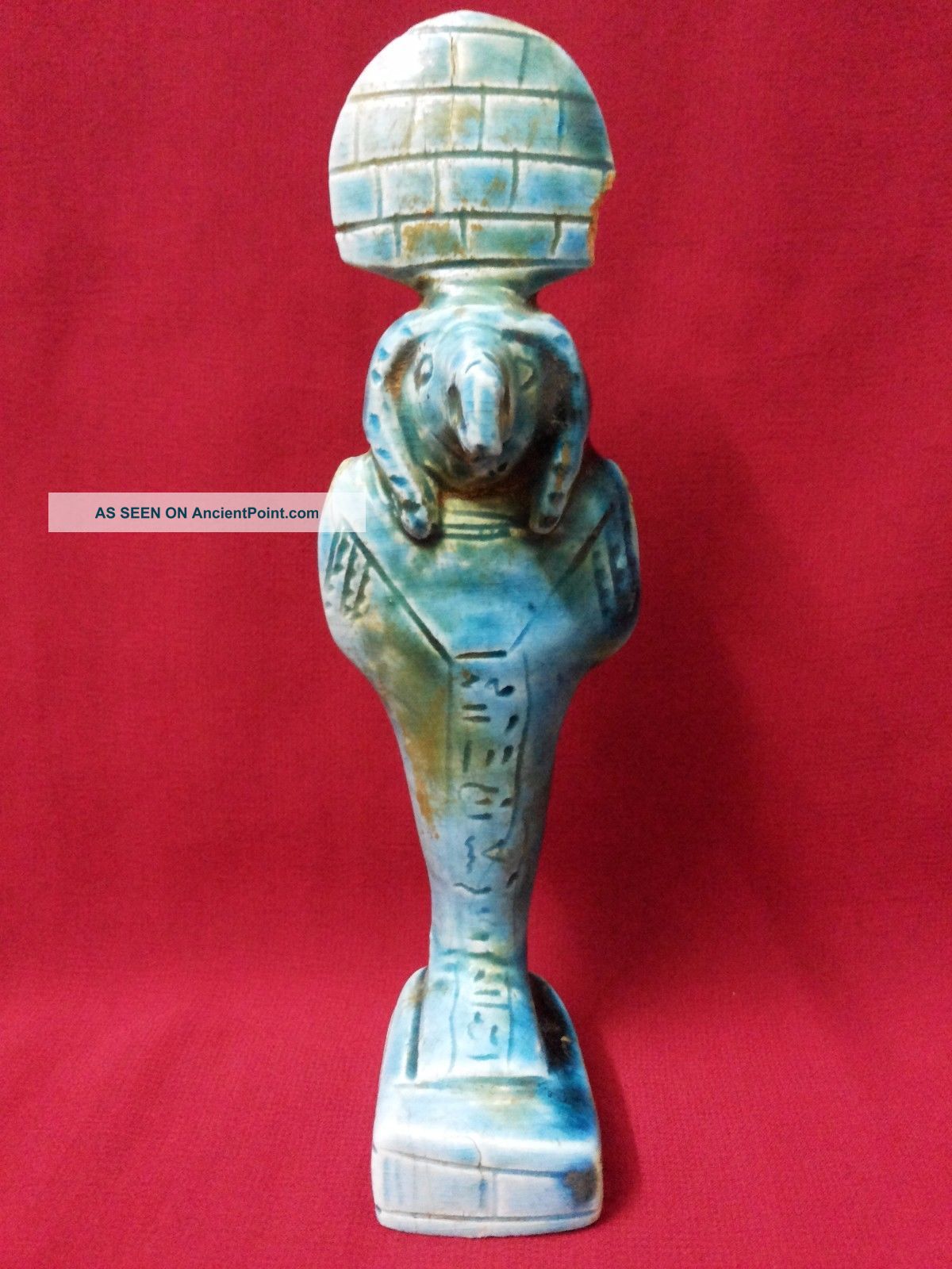 Ancient Egyptian Blue Statue Of God Hours Egyptian photo