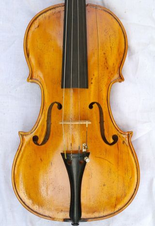 Antique Violin Labeled Emanuel Adam Homolka Fecit Welwarii Anno 1844 photo