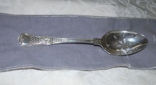 Coburg By Cj Vander Sterling Silver Pierced Serving Spoon 4.  4 Oz photo