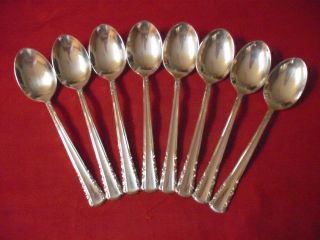 (8) Holmes & Edwards Silverplate Place Spoons,  1951 May Queen 3 photo