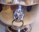 Vintage/antique Silver Plate On Copper Lion Head Handles Rose Bowl On Stand Vases & Urns photo 8