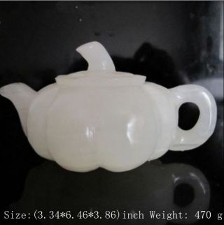 100 Natural Afghanistan Jade Hand Carved Pumpkin Shape The Teapot,  Hip Flask photo