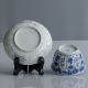 Chinese Kangxi Marked Moulded Blue & White Porcelain Cup & Saucer Floral Tulip Glasses & Cups photo 3