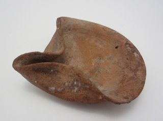 Iron Age / Israelite Period Terracotta Pinched Bowl Shape Oil Lamp photo