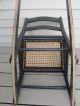 Vintage Shaker Style Child ' S Rocking Chair Cane Bottom Ladder Back Black Painted Post-1950 photo 7