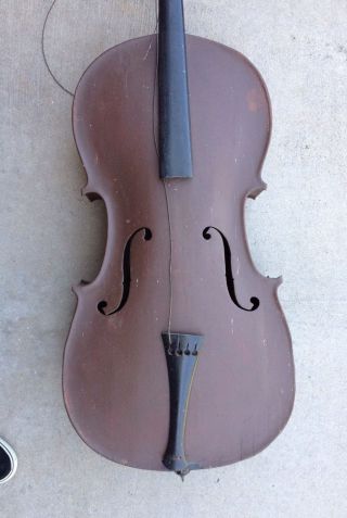 Interesting Old Antique Baroque Cello Or Yankee Church Bass Viol,  Ca.  1790 - 1830 photo