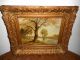 Old Oil Painting,  Landscape With A River And Trees,  Is Signed,  Great Frame Other Antique Decorative Arts photo 1