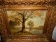 Old Oil Painting,  Landscape With A River And Trees,  Is Signed,  Great Frame Other Antique Decorative Arts photo 3