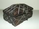 Antique 19th C.  Hand Carved Wood Wooden Pirate Chest Trinket Cigar Jewelry Box Boxes photo 3