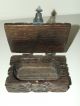 Antique 19th C.  Hand Carved Wood Wooden Pirate Chest Trinket Cigar Jewelry Box Boxes photo 5