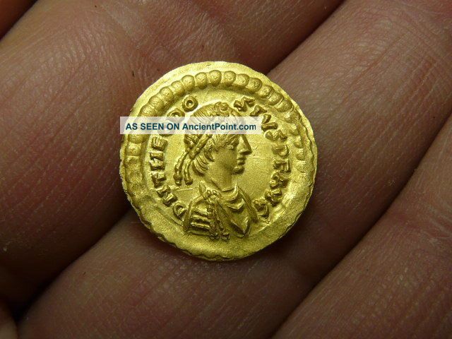 Unique Roman Gold Tremissis Theodosius Ii Reproduction Other Antiquities photo