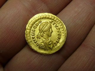 Unique Roman Gold Tremissis Theodosius Ii Reproduction photo