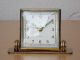 Artco Square Brass Deco Alarm Clock Mid Century Modern Glow In The Dark Hands Mid-Century Modernism photo 1