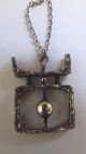 Mid Century Modernist Abstract Guy Giles Vidal Pewter Pendant & Chain Mid-Century Modernism photo 1