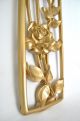 Vintage 2 Gold Mid - Century Long Floral Wall Hangings Roses Cherry Blossom Decor Mid-Century Modernism photo 2