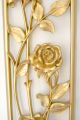 Vintage 2 Gold Mid - Century Long Floral Wall Hangings Roses Cherry Blossom Decor Mid-Century Modernism photo 8