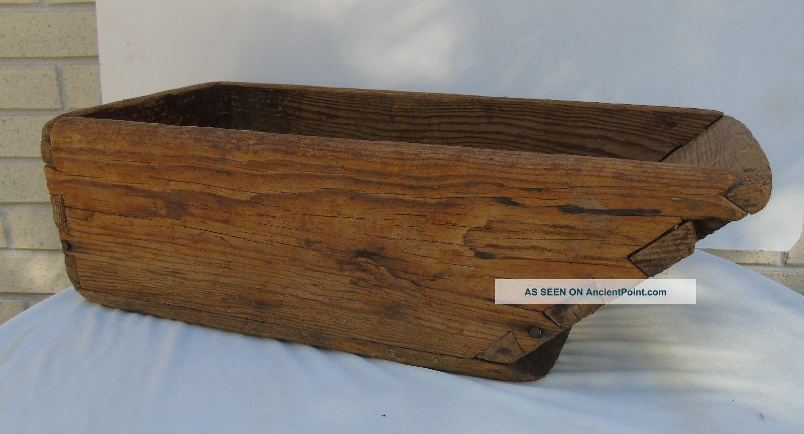 Antique Primitive Large Long Wood Grain Measure Trough Dovetailed Primitives photo