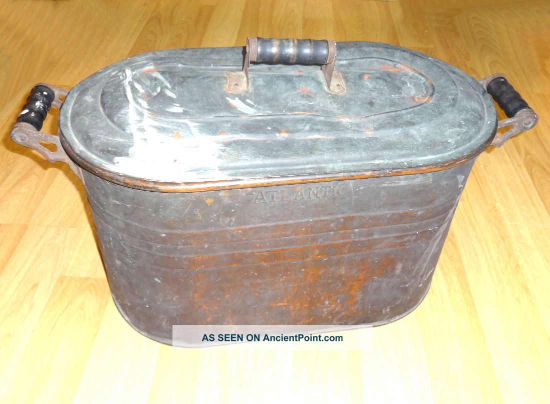 Copper Vintage Atlantic 13 Gallon Wash Tub Primitives photo