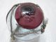 Vintage Glass Fishing Float Deep Cranberry Seal 