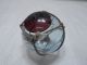 Vintage Glass Fishing Float Deep Cranberry Seal 