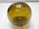 Vintage Glass Fishing Float Yellow/brown With Swirls 4 