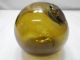 Vintage Glass Fishing Float Yellow/brown With Swirls 4 
