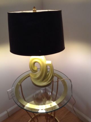 Gonder Bradley Chartreuse Glazed Ceramic Lamp,  Circa.  1942 - 57. photo