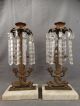(2) Antique 19thc Figural Bronze Dolphin Nautical Koi Fish Girandole Candlestick Metalware photo 1
