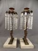 (2) Antique 19thc Figural Bronze Dolphin Nautical Koi Fish Girandole Candlestick Metalware photo 5