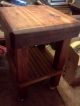 Vintage 1950s Solid Wood 100 Pound Butcher Block Table W/ Casters 32x22x22 1900-1950 photo 1
