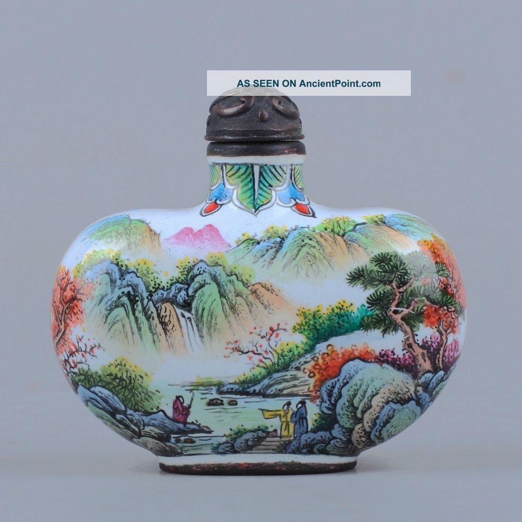 Chinese Cloisonne Hand - Painting Snuff Bottle Snuff Bottles photo
