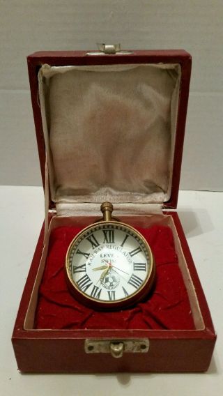 Railway Regulator Lever Swiss Bubble Brass Glass Clock photo