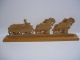 Wood Carved Horse Drawn Wagon Detailed Handcrafted Signed Copeland 18 1/2 