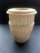 Vintage Egyptian Glazed Composition Jar With Ribbed Bands To The Neck And Foot Egyptian photo 5