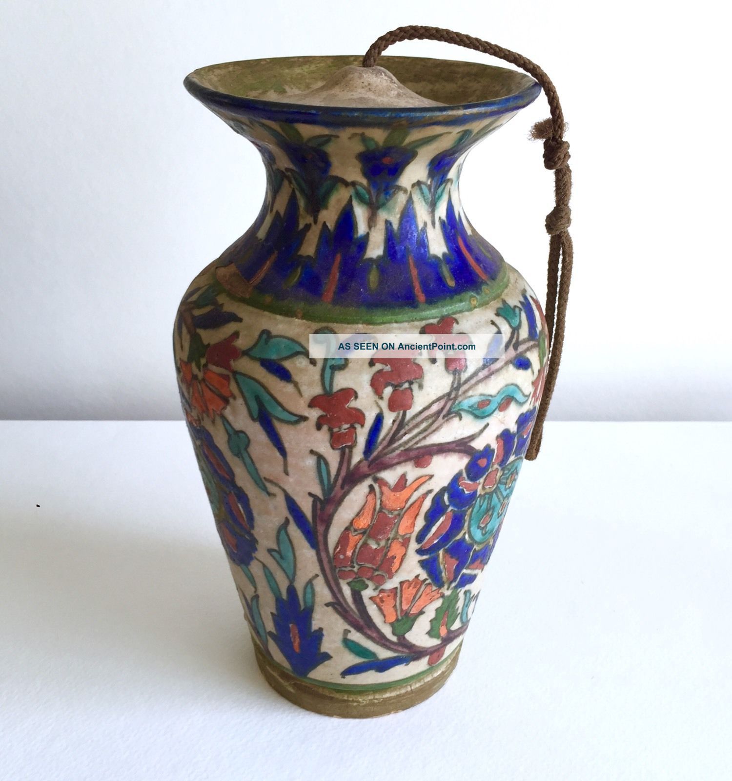 Karakashian & Balian Palestine Signed Iznik Persian Armenian Ceramic Vase - 1920 Middle East photo