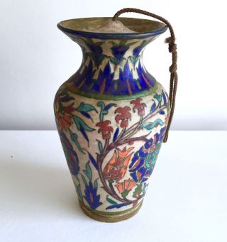 Karakashian & Balian Palestine Signed Iznik Persian Armenian Ceramic Vase - 1920 photo