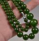 Chinese Oriental Vintage Green Jade Beads Necklace Other Chinese Antiques photo 1