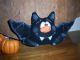 Primitive Hc Halloween Black Bat Shelf Sitter Bowl Filler Cupboard Tuck Ornie Primitives photo 1