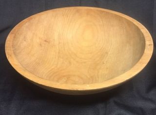 Signed Antique Vintage Early Munising Out Of Round Wood Dough Bowl 13.  5 