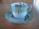 Vintage China Tea Cup & Saucer T&v Depose France Green Ferns Demitasse Espresso Cups & Saucers photo 6