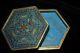 Chinese Cloisonne Wire Inlay 24k Gilt Flowers Box Boxes photo 2