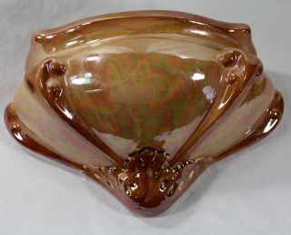 Vintage Holland Mold Co.  Wall Vase / Pocket Ceramic ' Carnival Glass ' Style 10 
