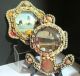 2 Antique Shell Work Convex Glass Diorama Sailors Valentines Inc Ss Titanic Folk Art photo 5