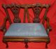 Vintage Salesman Sample Settee Carved Mahogany Chippendale Style Bench Loveseat Unknown photo 5