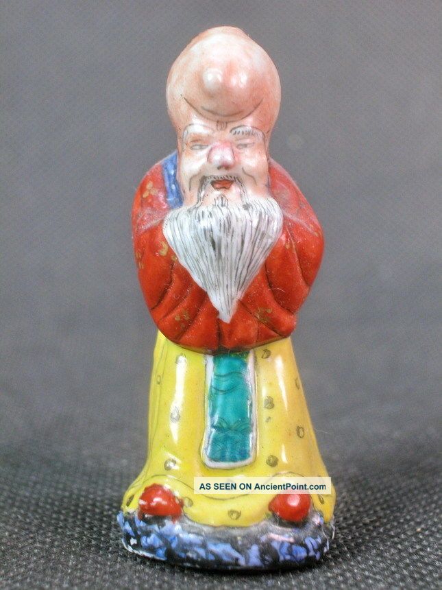 Chinese Elder Shape Hand Painted Porcelain Snuff Bottle Snuff Bottles photo