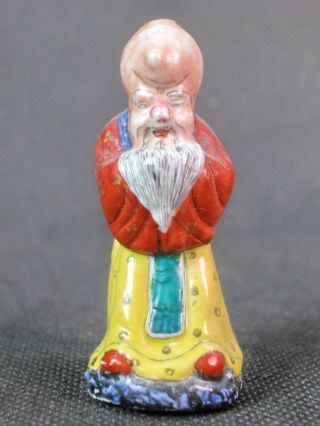 Chinese Elder Shape Hand Painted Porcelain Snuff Bottle photo