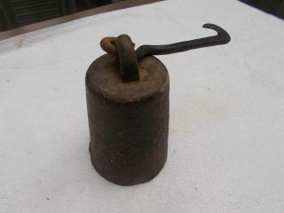 Old Scale Weight 4 Pound Cotton Scale Pea Rusty Weight photo